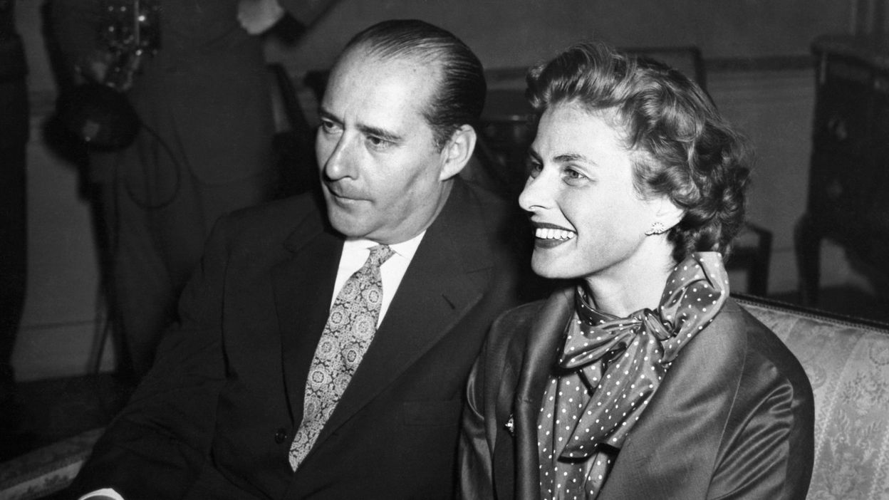 Ingrid Bergman with Roberto Rossellini in 1951