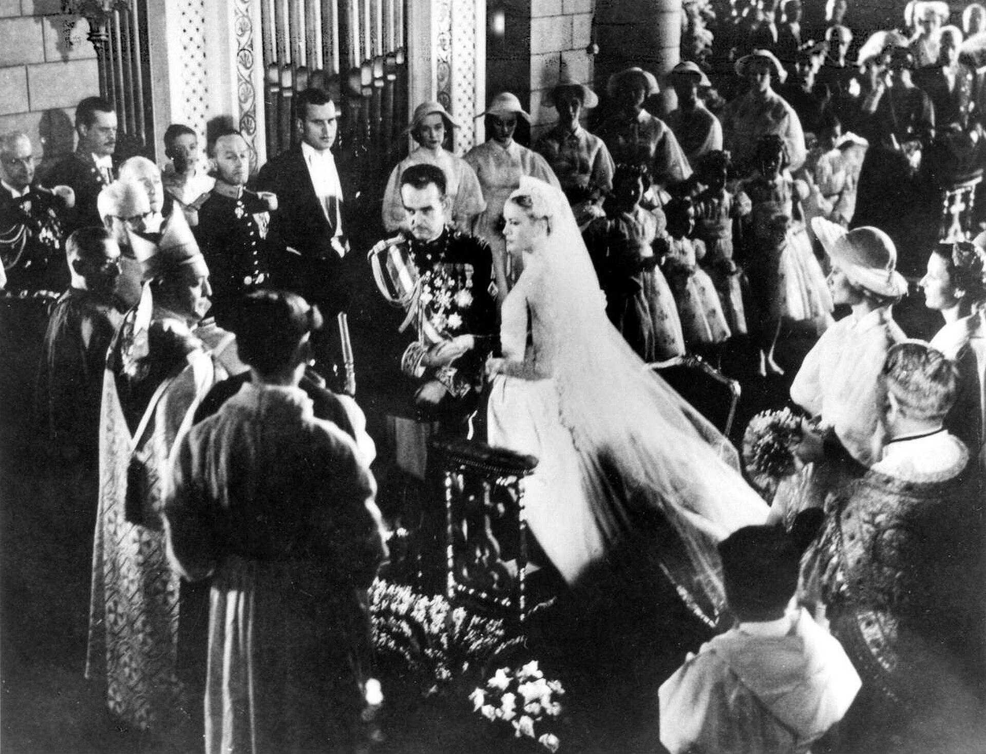 The civil wedding of Prince Rainier III of Monaco and Grace Kelly in April 1956