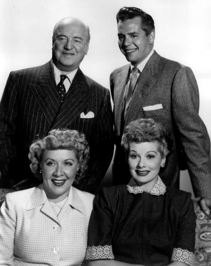 CBS publicity photograph of the I Love Lucy cast: Lucille Ball, Desi Arnaz, Vivian Vance and William Frawley