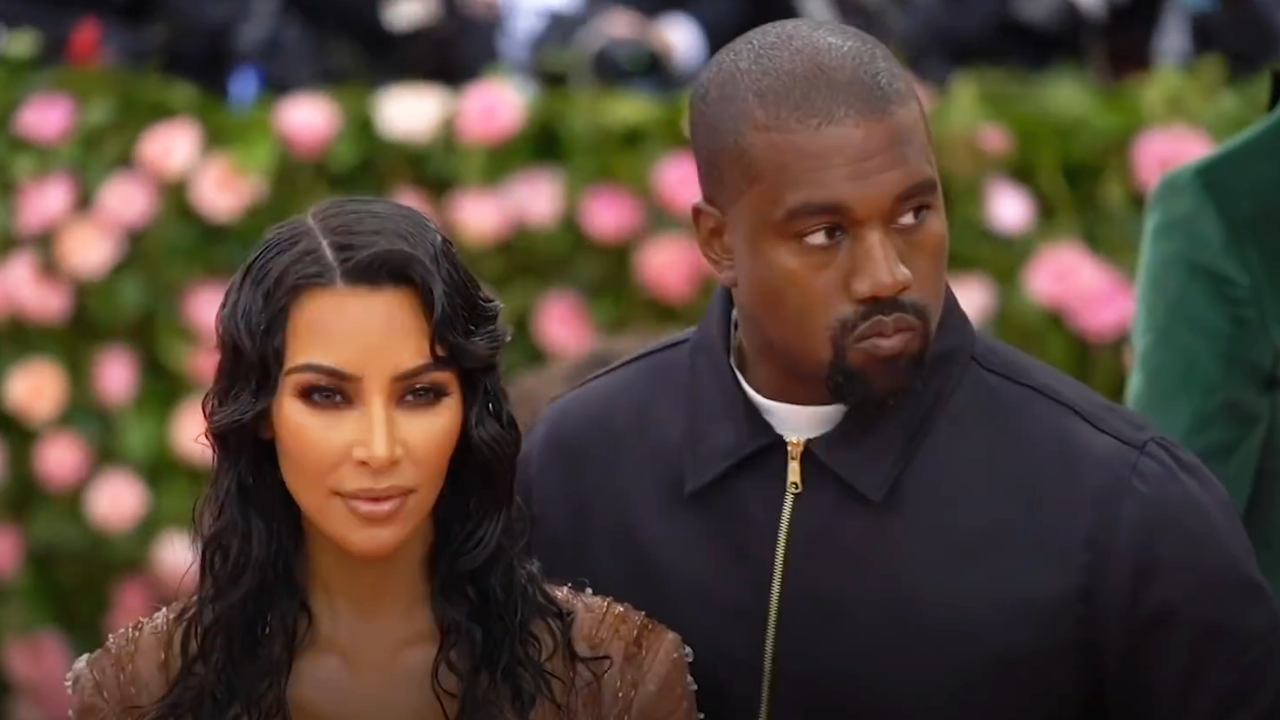 Kim Kardashian and Kanye West arriving together at the Met Gala in May 2019