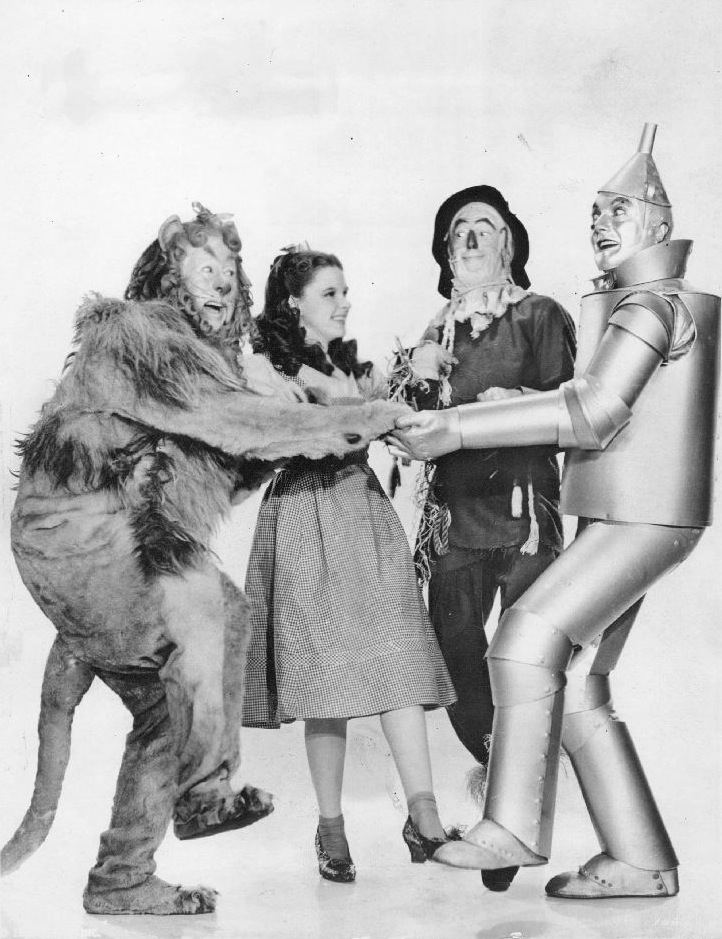 Publicity photograph of the principal cast of The Wizard of Oz in costume, 1939