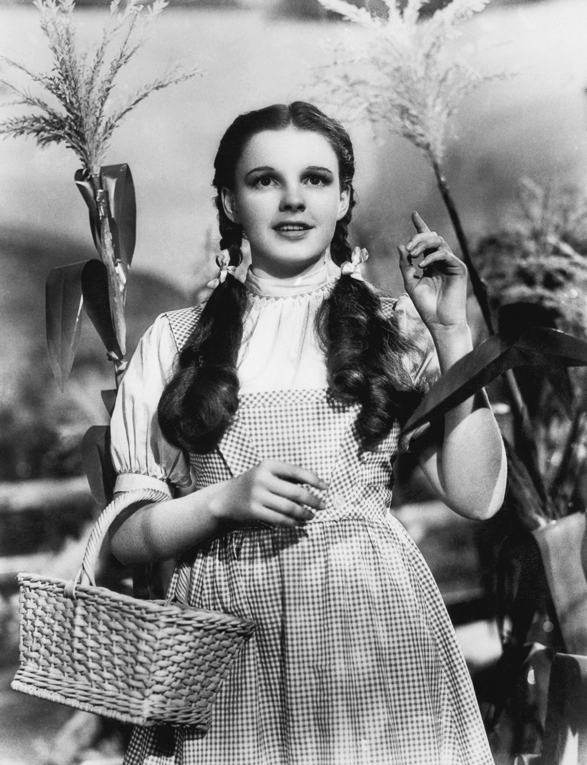 Judy Garland photographed in costume as Dorothy Gale in 1939