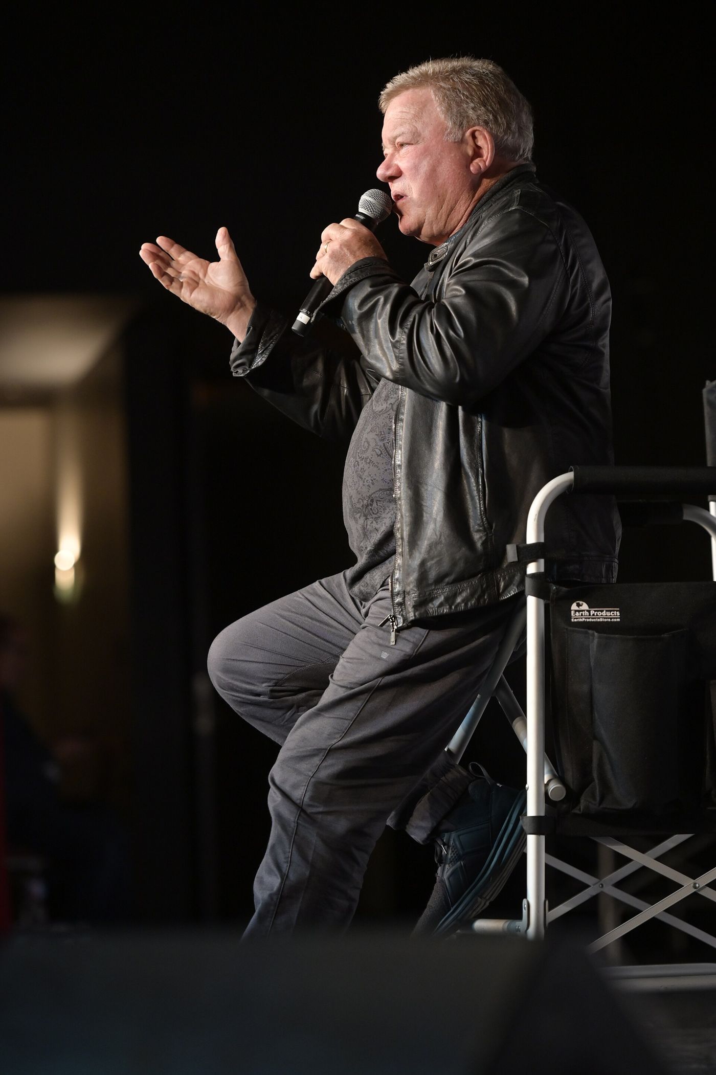William Shatner speaking at a convention appearance in November 2019