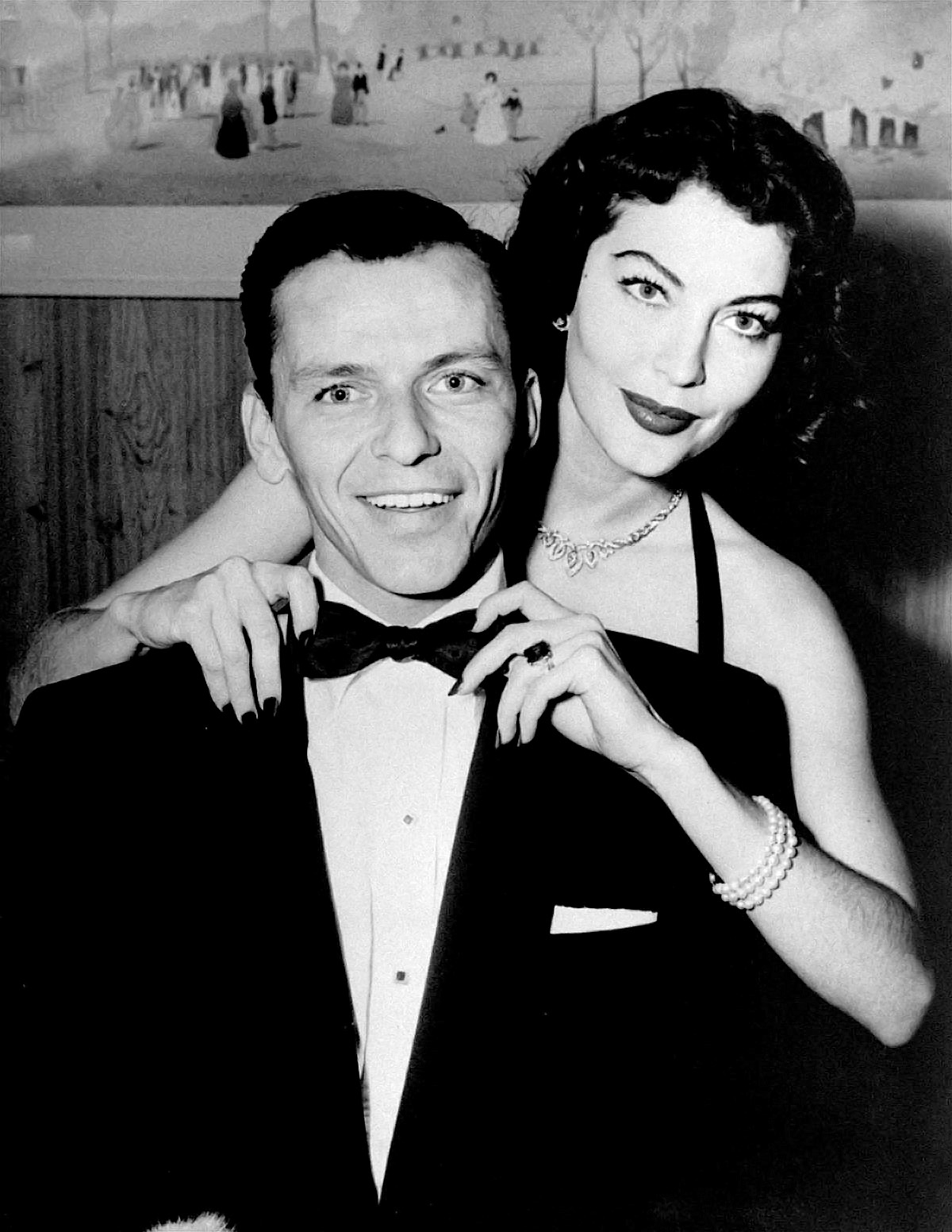 Frank Sinatra and Ava Gardner photographed together in December 1951, weeks after their marriage