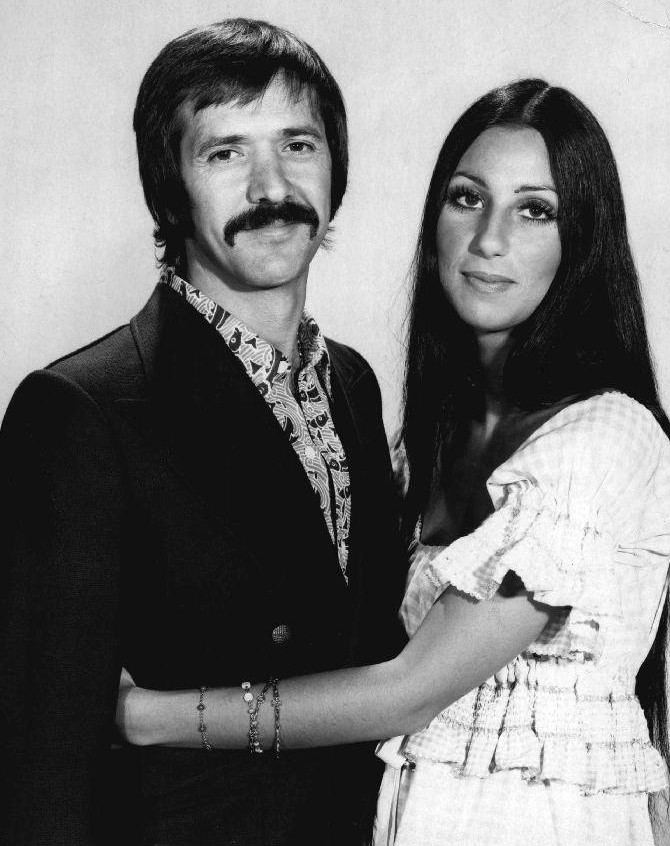 Sonny Bono and Cher in a 1971 CBS publicity photograph for The Sonny & Cher Comedy Hour